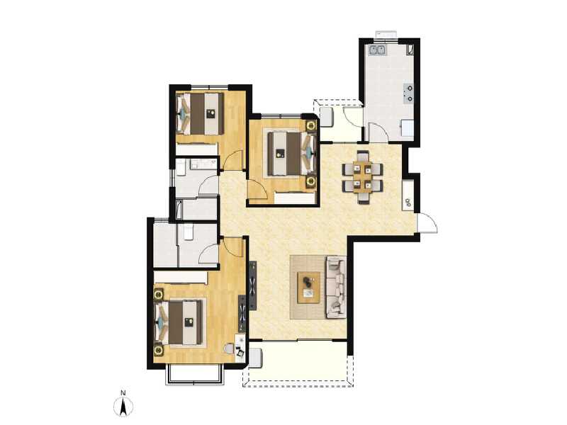 3室2厅2卫 住宅 在售户型图