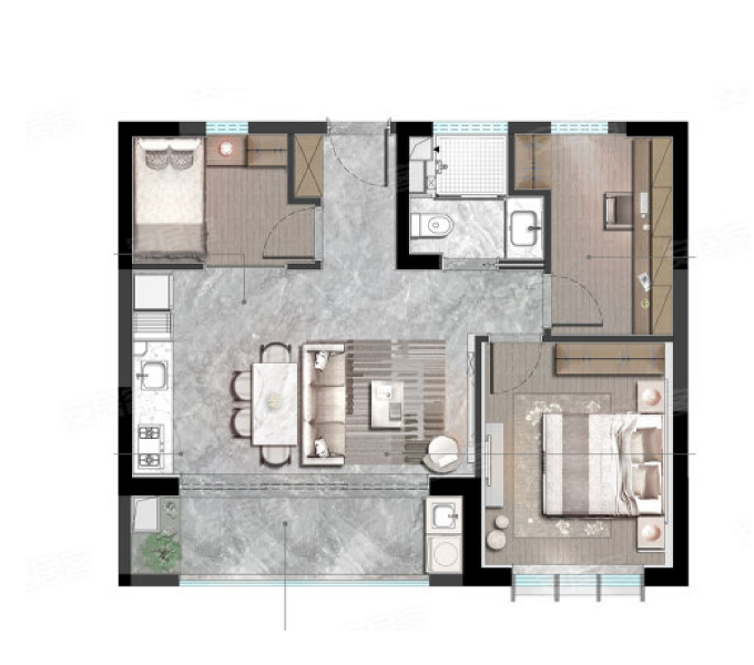 3室2厅1卫 商业类 在售户型图