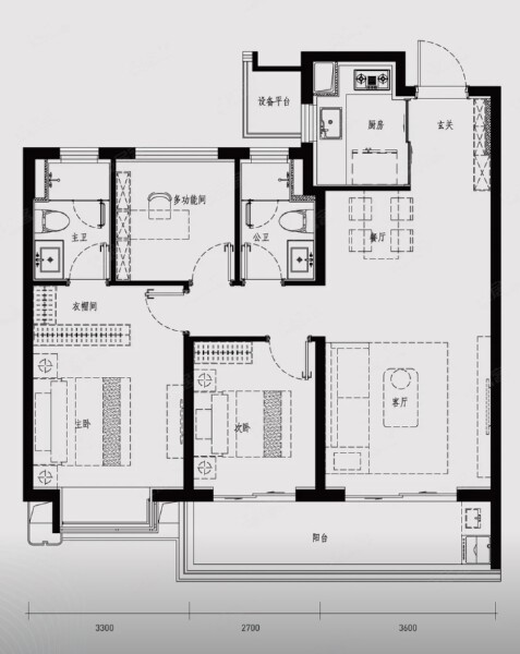 3室2厅2卫 住宅 在售户型图