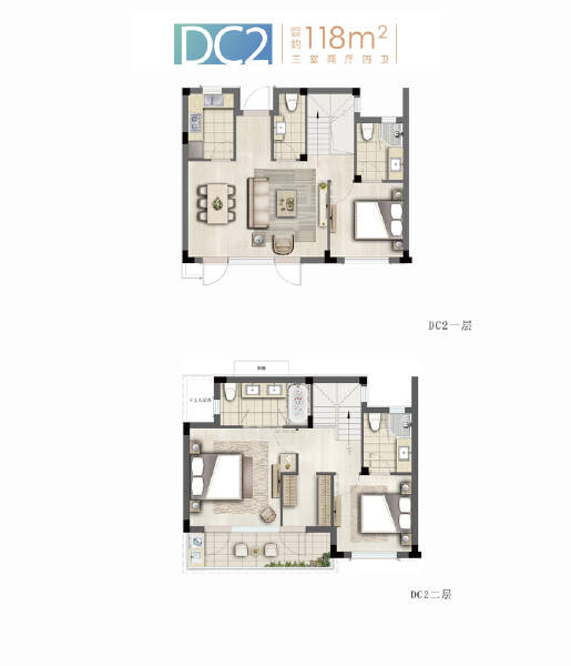 3室2厅4卫 别墅 在售户型图