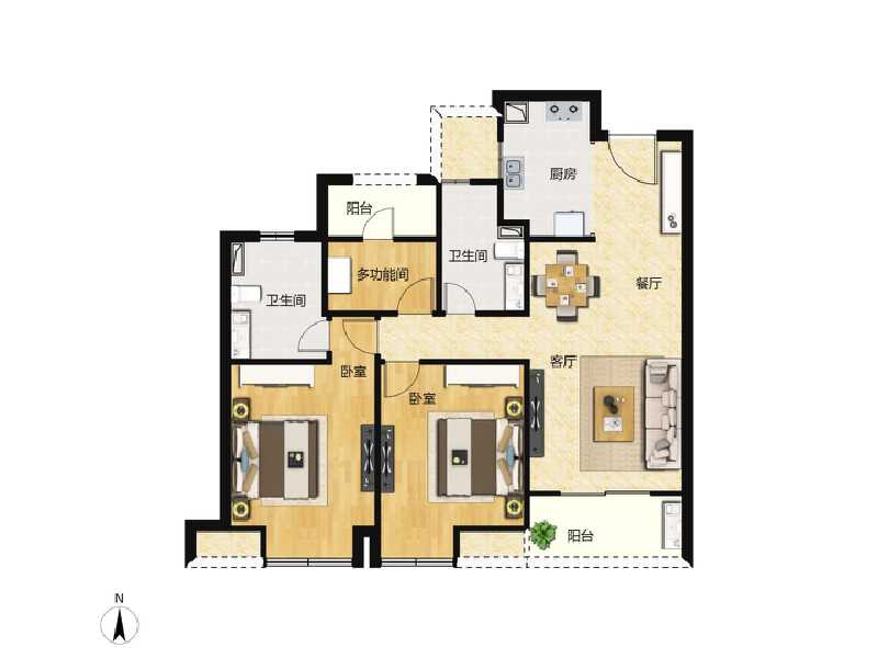 3室2厅2卫 住宅 在售户型图