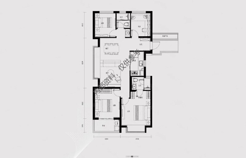 4室2厅2卫 住宅 在售户型图