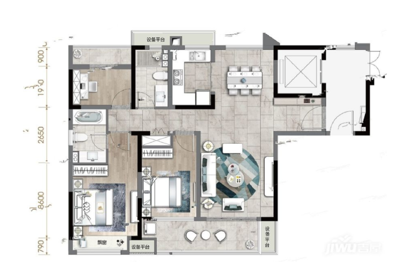 3室2厅2卫 住宅 售罄户型图