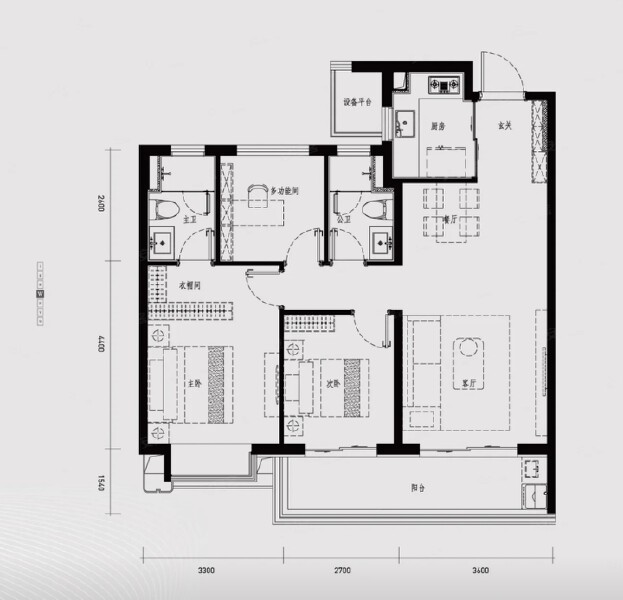 3室2厅2卫 住宅 在售户型图