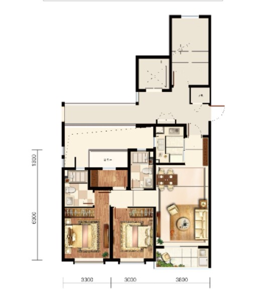 3室2厅2卫 住宅 售罄户型图