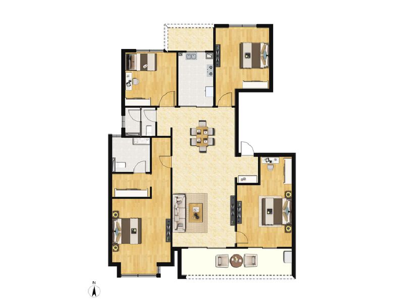 4室2厅2卫 住宅 在售户型图