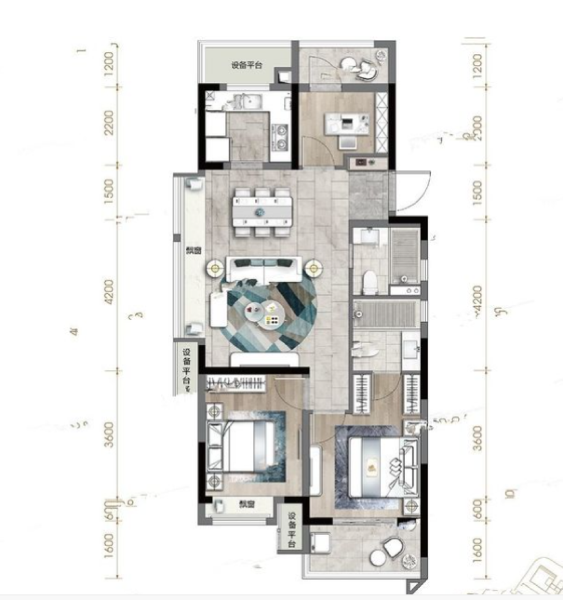 3室2厅2卫 住宅 售罄户型图