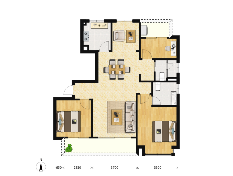4室2厅2卫 住宅 售罄户型图