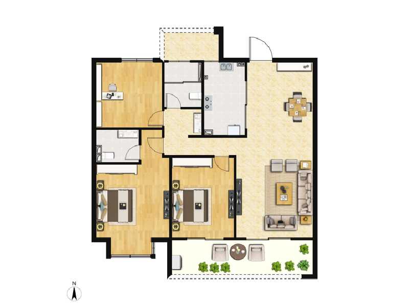 3室2厅2卫 住宅 在售户型图