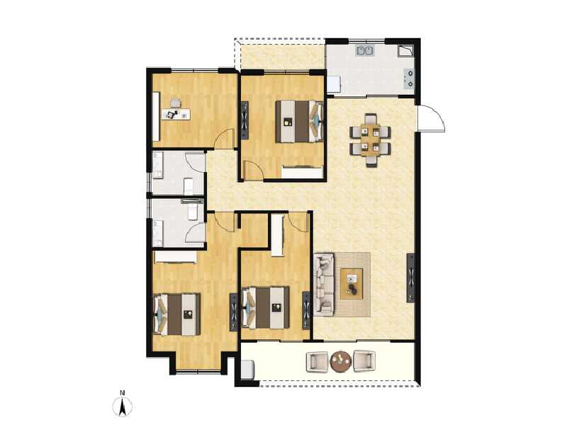 4室2厅2卫 住宅 在售户型图