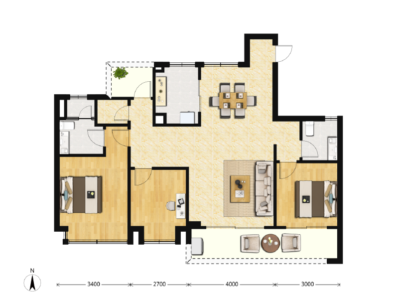 3室2厅2卫 住宅 售罄户型图