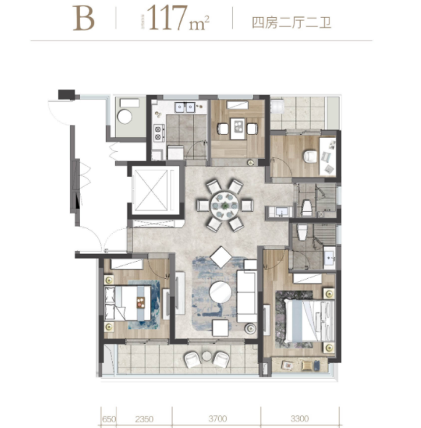 4室2厅2卫 住宅 售罄户型图