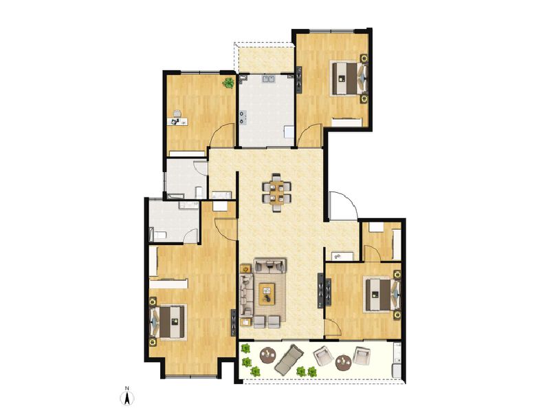 4室2厅2卫 住宅 在售户型图