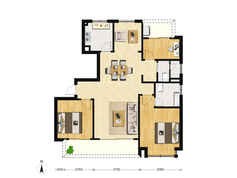 4室2厅2卫 住宅 售罄户型图