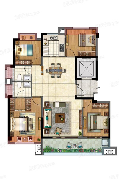 4室2厅2卫 住宅 在售户型图