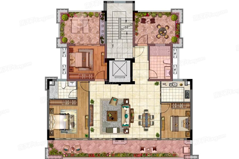 3室2厅2卫 住宅 售罄户型图