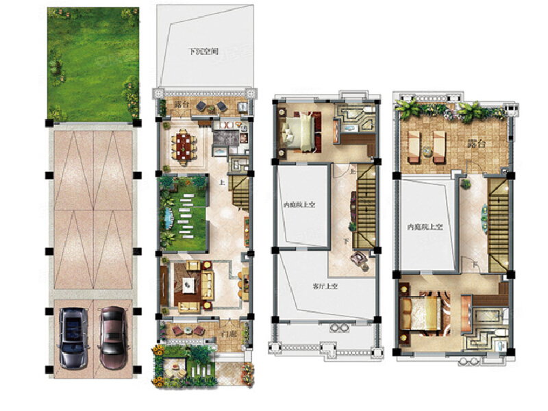 2室2厅2卫 别墅 售罄户型图