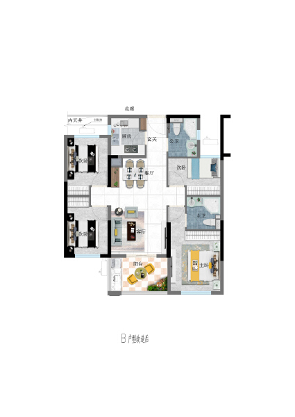 4室2厅2卫 住宅 在售户型图