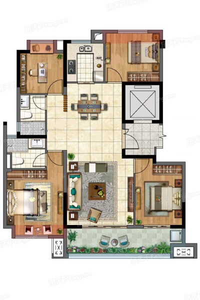 4室2厅2卫 住宅 在售户型图