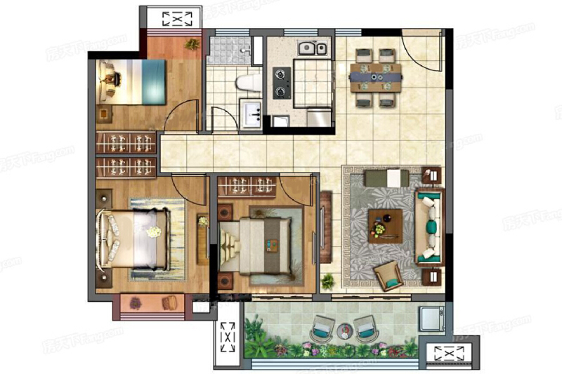 3室2厅1卫 住宅 售罄户型图