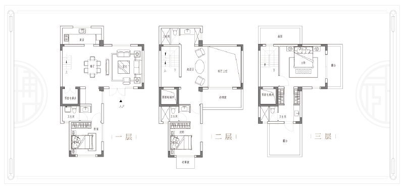 3室3厅4卫 别墅 在售户型图