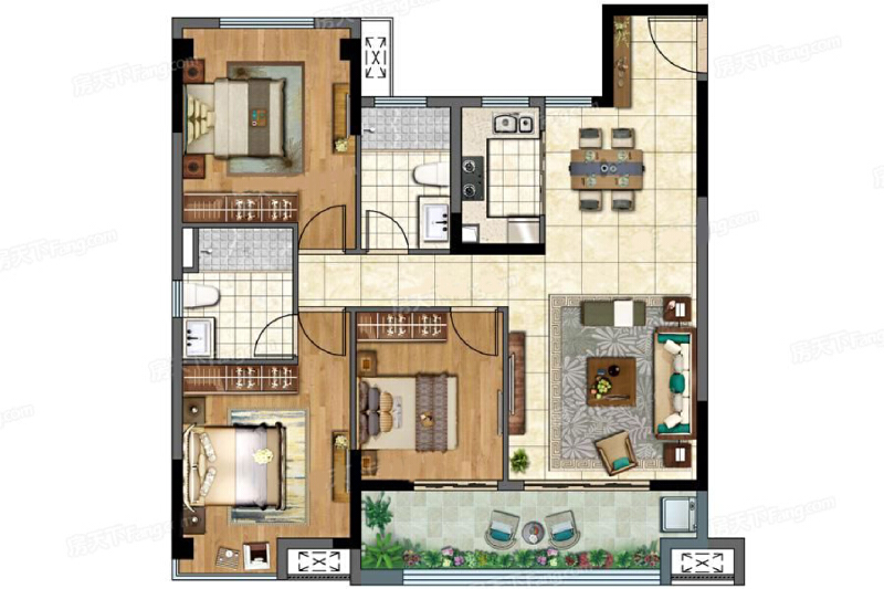 3室2厅2卫 住宅 在售户型图