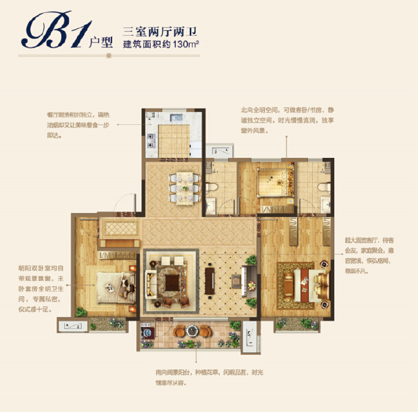 3室2厅2卫 住宅 售罄户型图