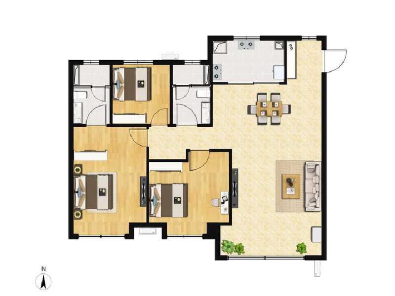 3室2厅2卫 住宅 在售户型图