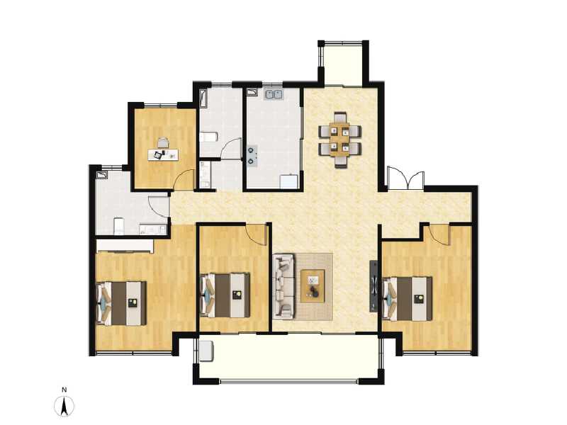 4室2厅2卫 住宅 售罄户型图