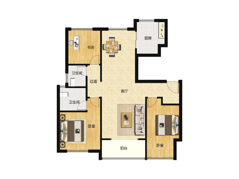 3室2厅2卫 住宅 在售户型图