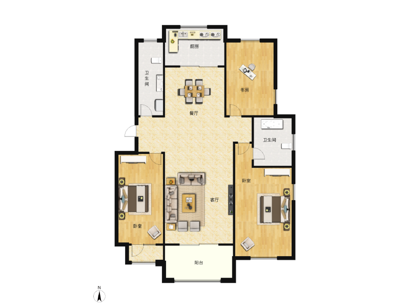 3室2厅2卫 住宅 在售户型图