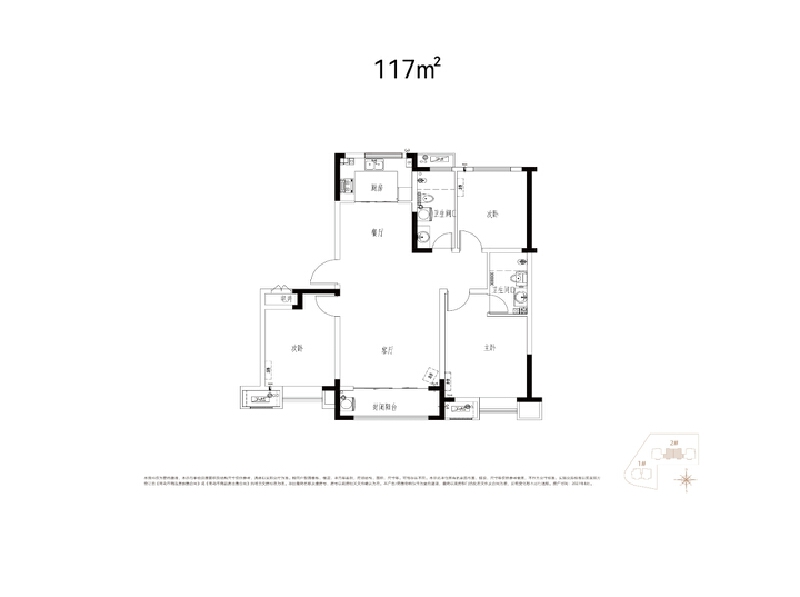 3室2厅2卫 住宅 售罄户型图