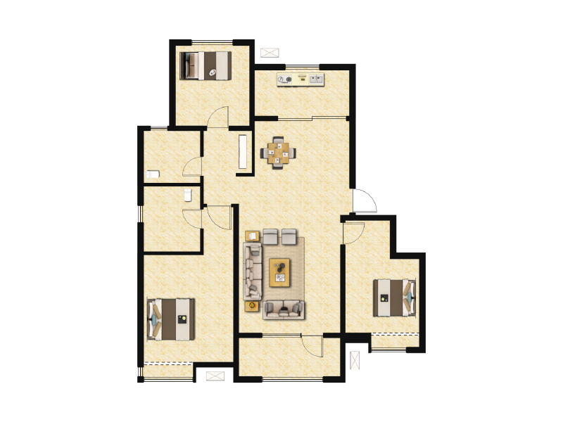 3室2厅2卫 住宅 售罄户型图