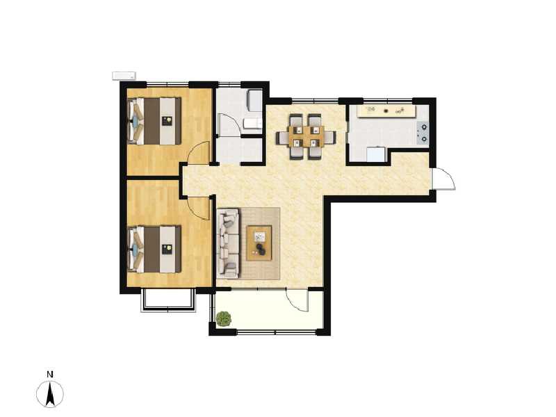 2室2厅1卫 住宅 售罄户型图