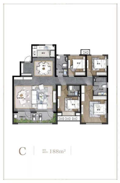 4室2厅3卫 住宅 售罄户型图