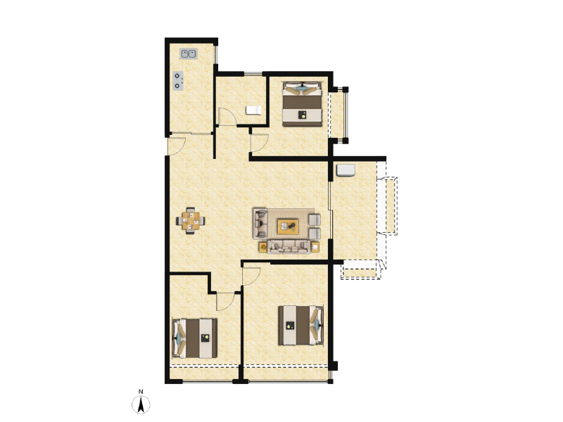 3室2厅1卫 住宅 售罄户型图