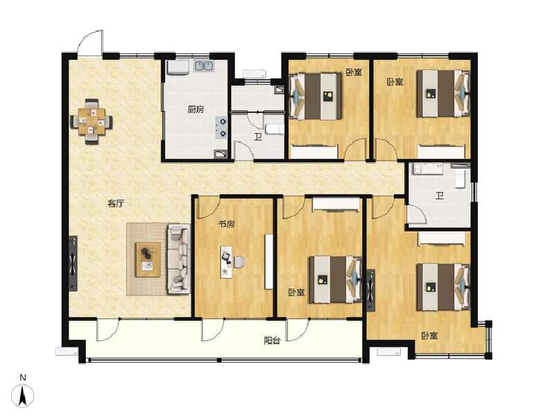 5室2厅2卫 住宅 售罄户型图
