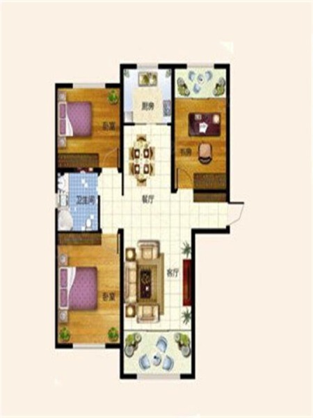 3室3厅1卫 住宅 售罄户型图