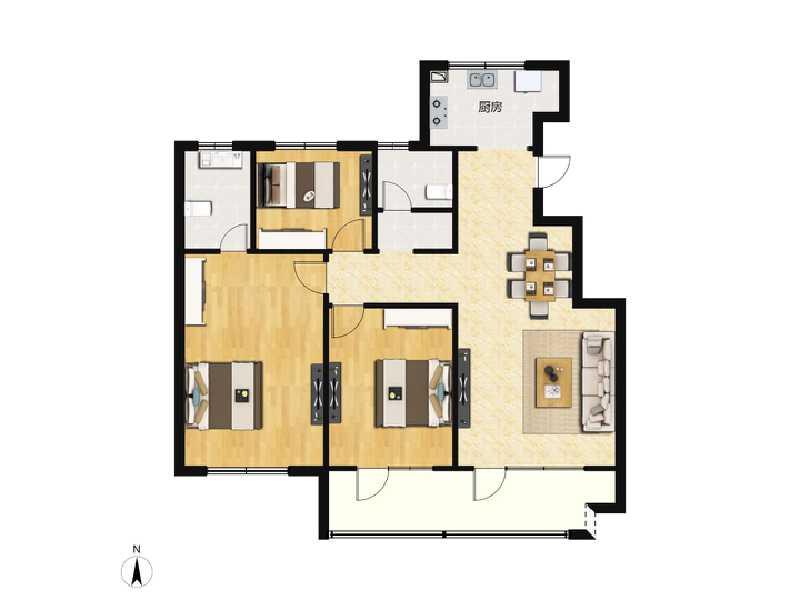 3室2厅2卫 住宅 在售户型图
