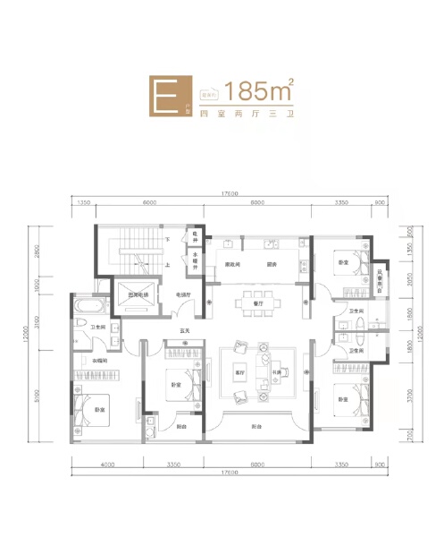4室2厅3卫 住宅 售罄户型图