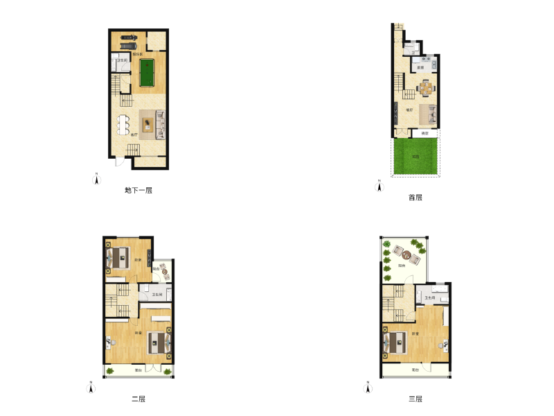 4室3厅4卫 别墅 售罄户型图