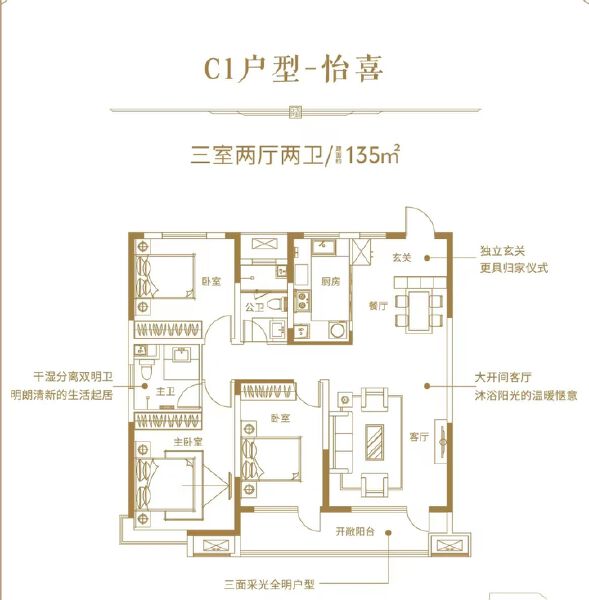 3室2厅2卫 住宅 售罄户型图