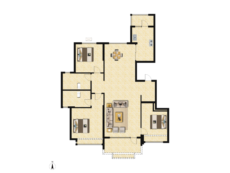 3室2厅2卫 住宅 售罄户型图