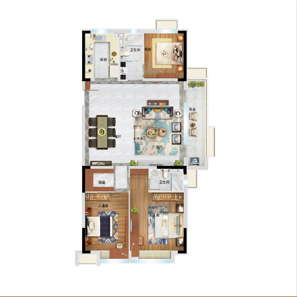 3室2厅2卫 住宅 在售户型图