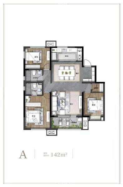 3室2厅2卫 住宅 售罄户型图