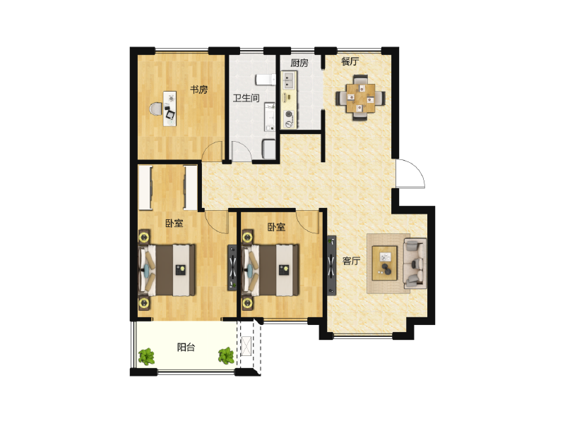 3室2厅1卫 住宅 售罄户型图