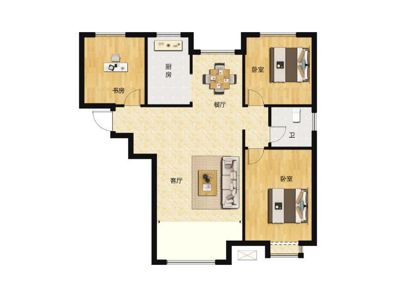 3室2厅1卫 住宅 售罄户型图