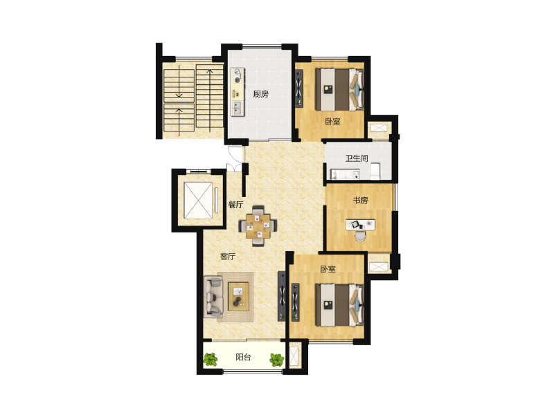2室2厅1卫 住宅 售罄户型图