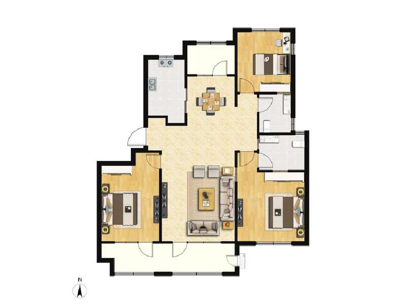 3室2厅2卫 住宅 售罄户型图
