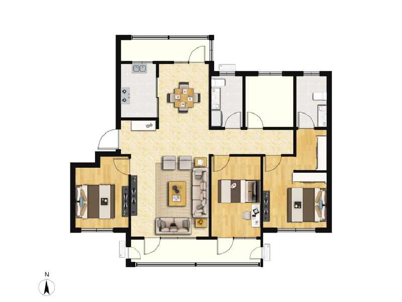 4室2厅2卫 住宅 售罄户型图